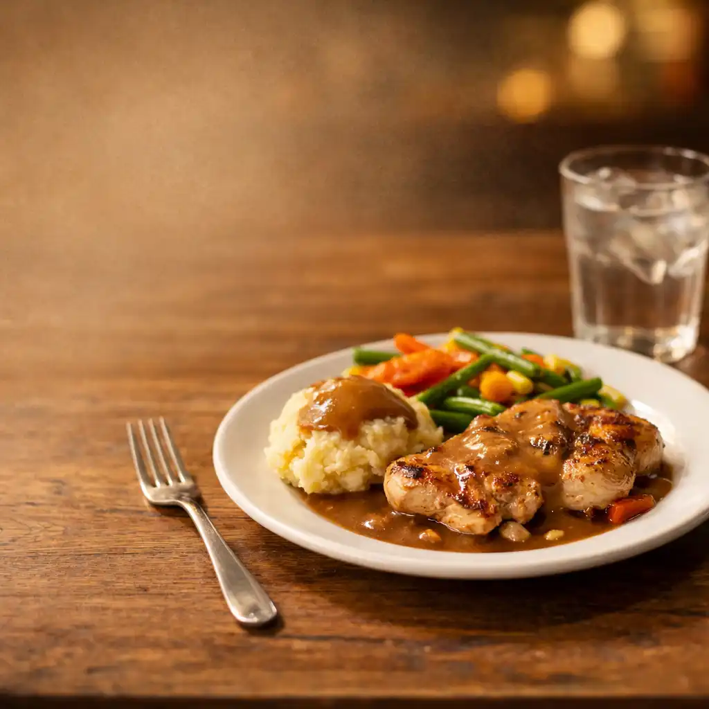 A simple, well-presented dish at the Poker Forge Albany restaurant